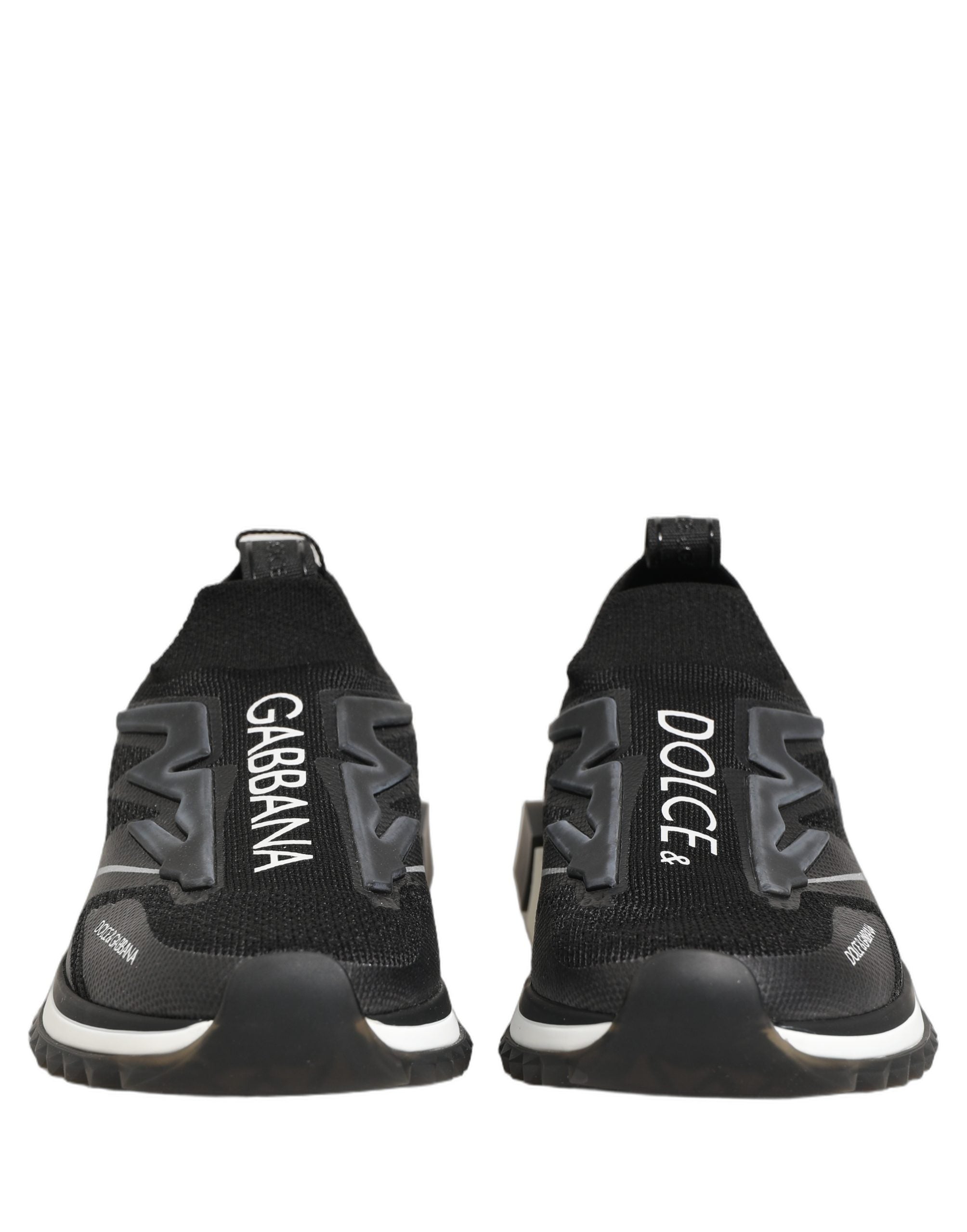 Dolce & Gabbana Black White Sorrento Slip-On Sneakers