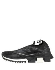 Dolce & Gabbana Black White Sorrento Slip-On Sneakers