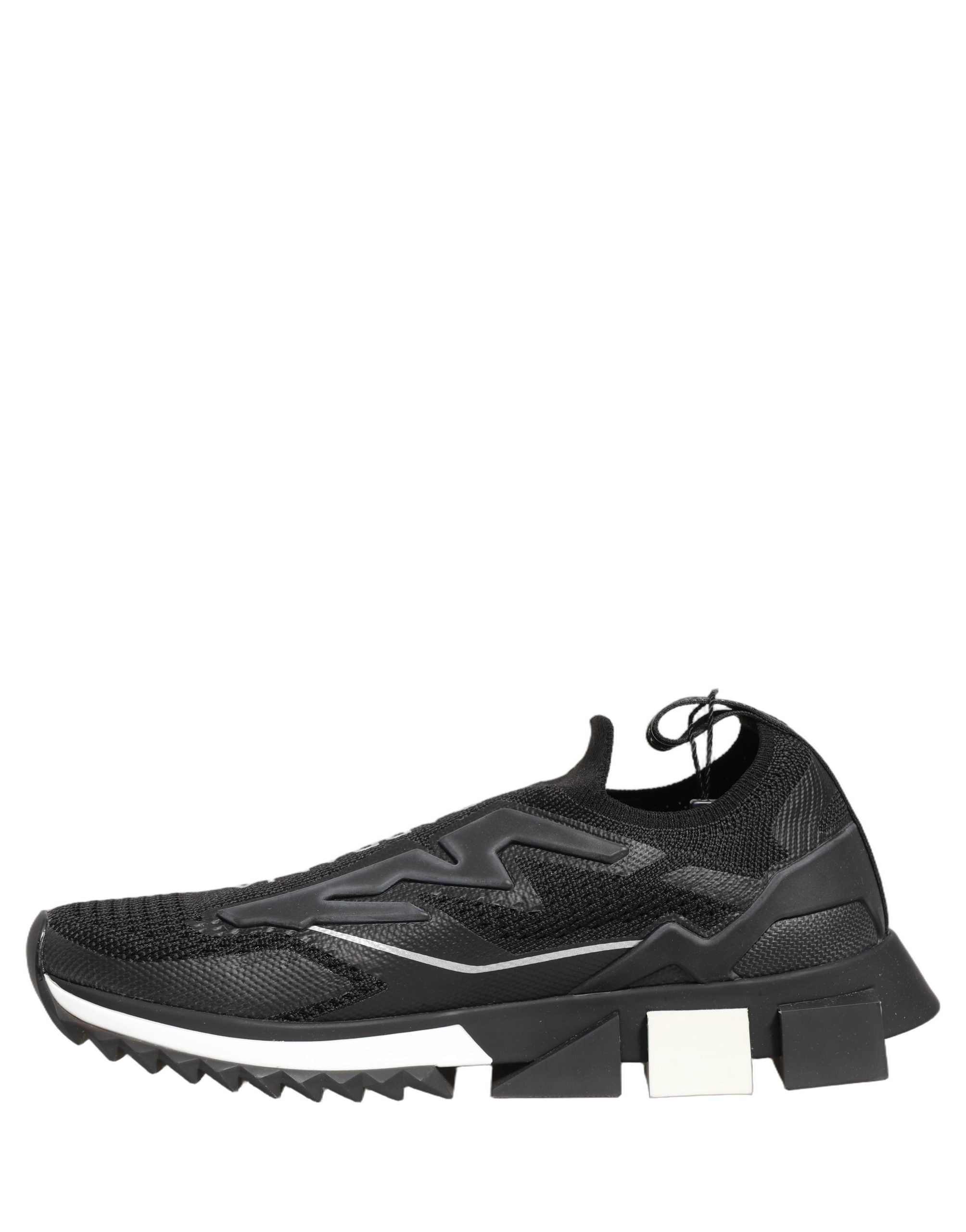 Dolce & Gabbana Black White Sorrento Slip-On Sneakers