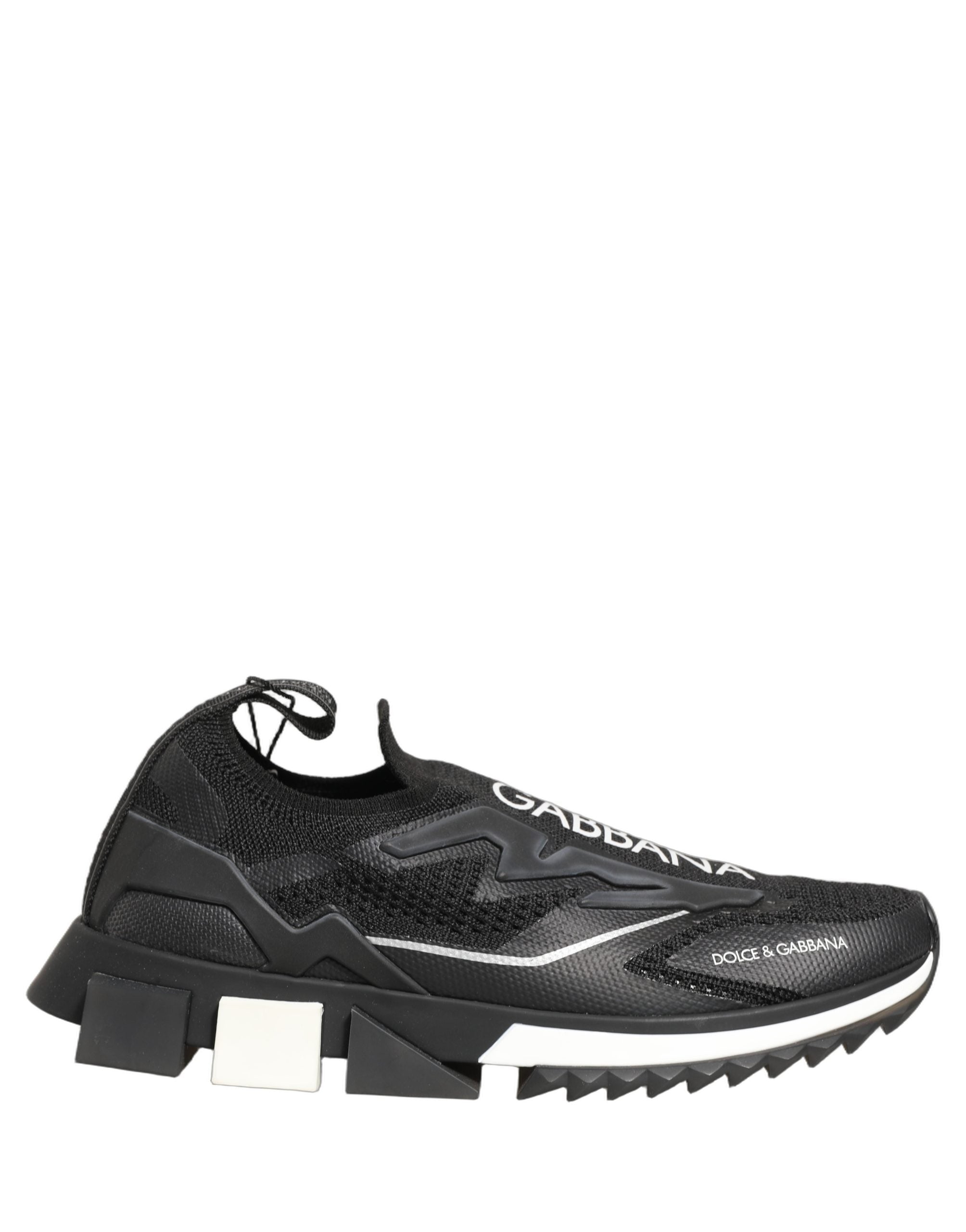 Dolce & Gabbana Black White Sorrento Slip-On Sneakers