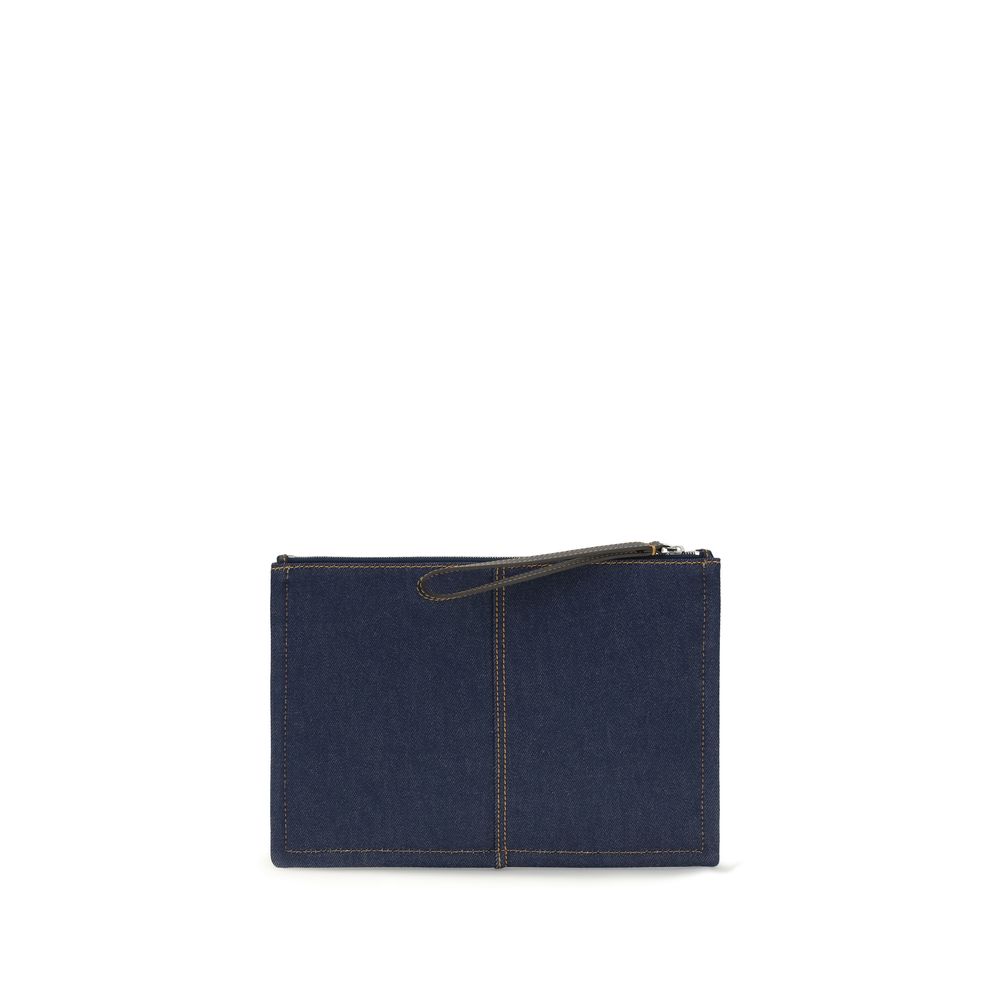 Fendi Blue Denim Clutch Bag