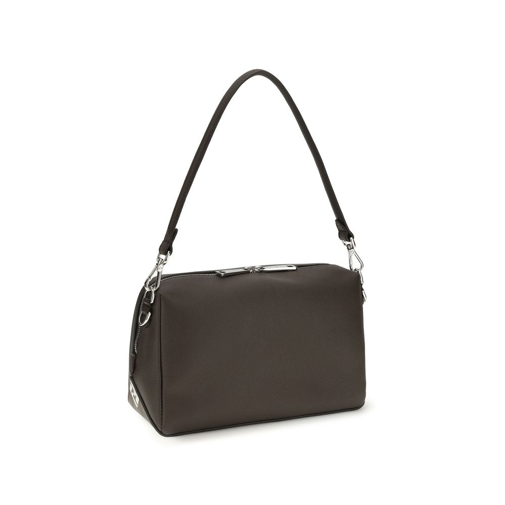 Fendi Black Grained Calf Leather Shoulder Bag