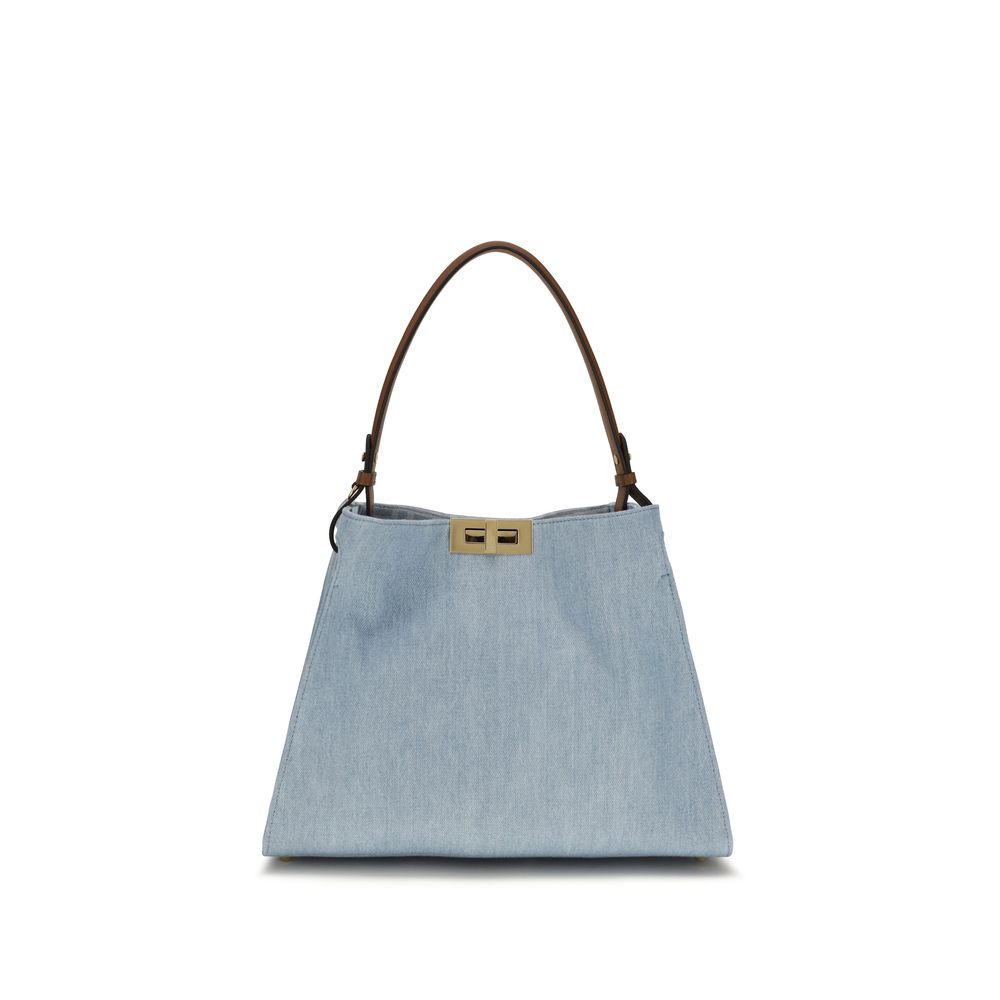 Fendi Blue Calf Leather Shoulder Bag