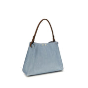 Fendi Blue Calf Leather Shoulder Bag