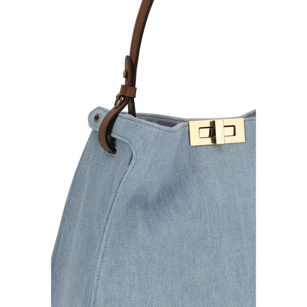 Fendi Blue Calf Leather Shoulder Bag