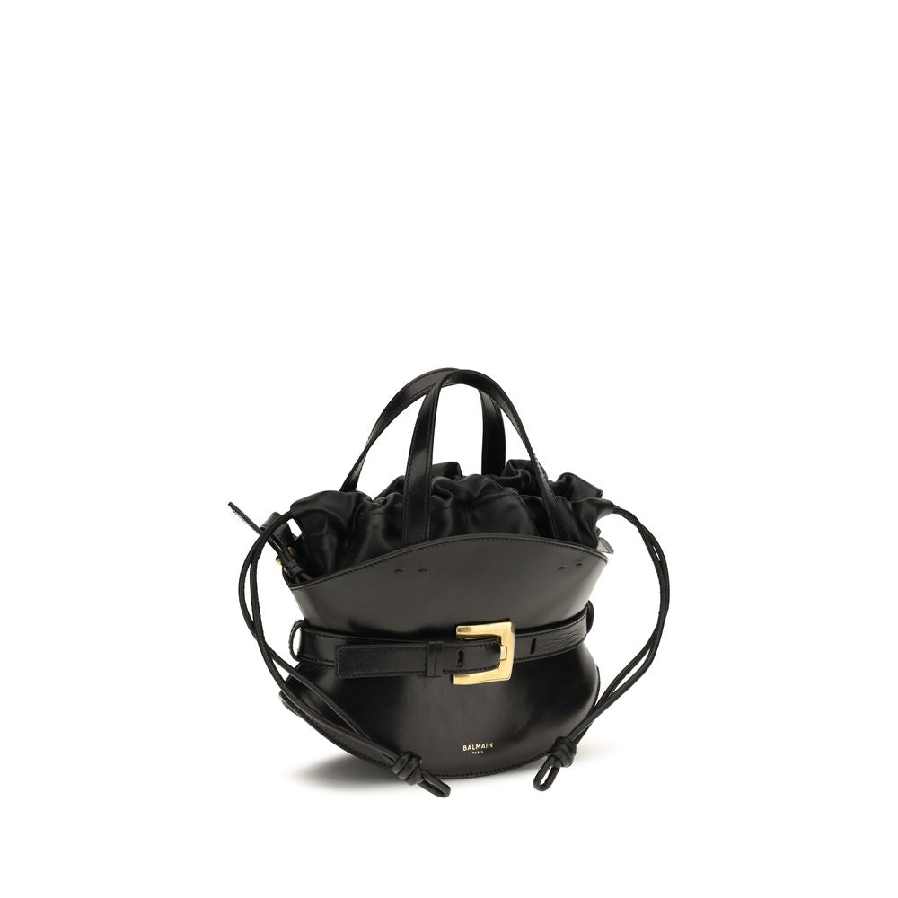 Balmain Black Calf Leather Shoulder Bag
