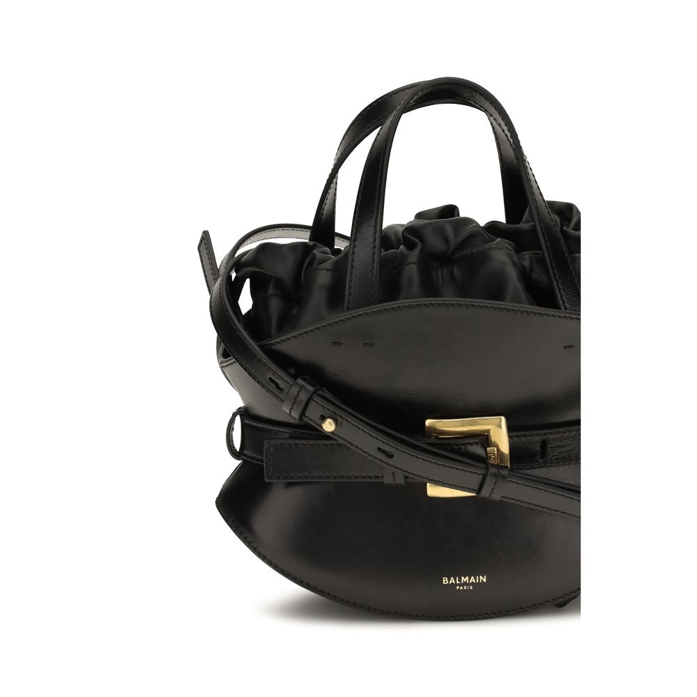 Balmain Black Calf Leather Shoulder Bag