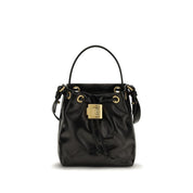 Balmain Black Calf Leather Bucket Bag