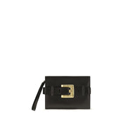Balmain Black Lambskin Clutch Bag