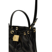 Balmain Black Calf Leather Bucket Bag