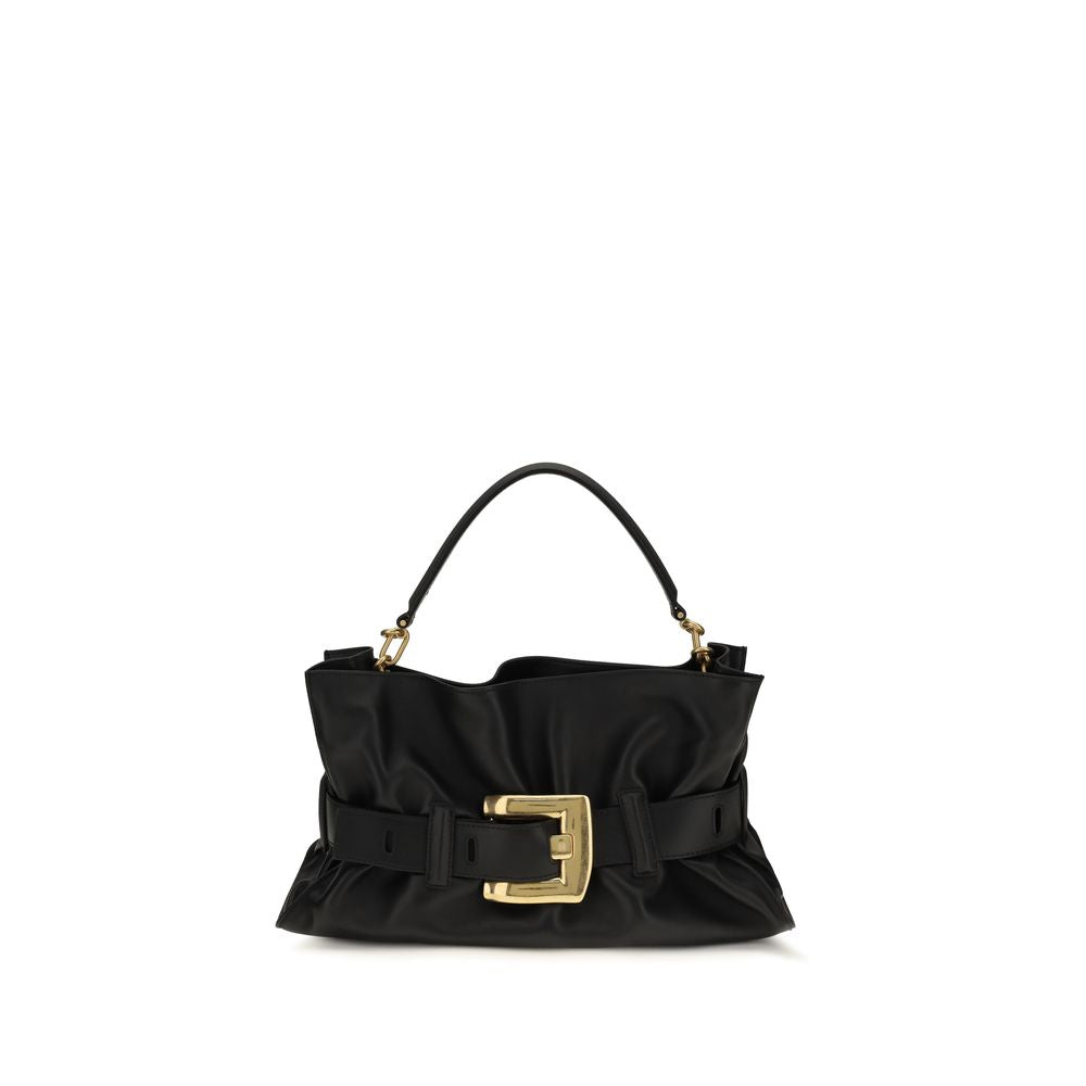 Balmain Black Calf Leather Shoulder Bag