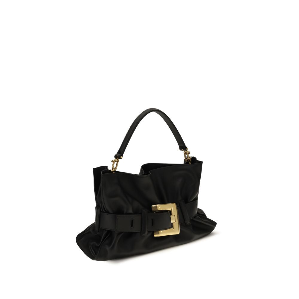 Balmain Black Calf Leather Shoulder Bag