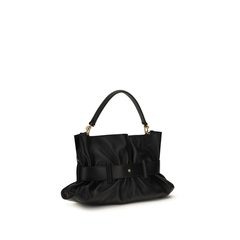 Balmain Black Calf Leather Shoulder Bag
