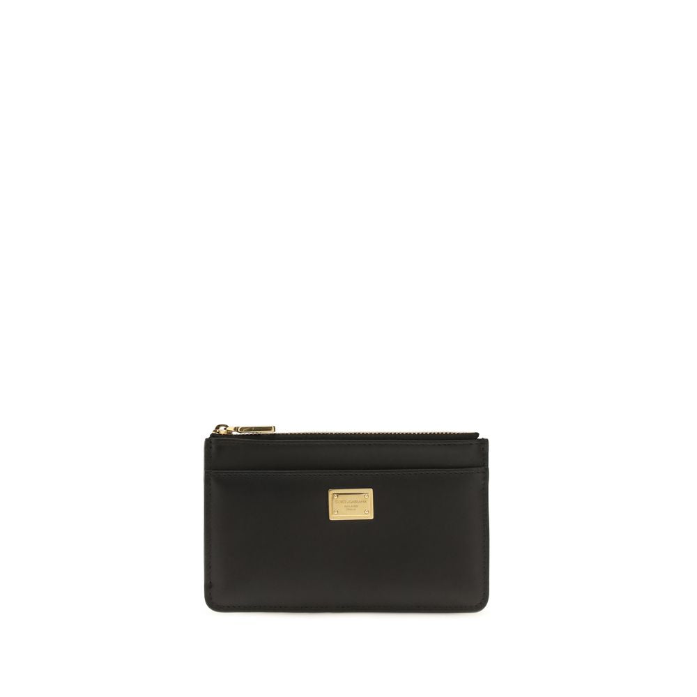 Dolce & Gabbana Black Calf Leather Card Holder