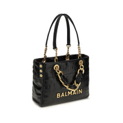 Balmain Black Calf Leather Shoulder Bag