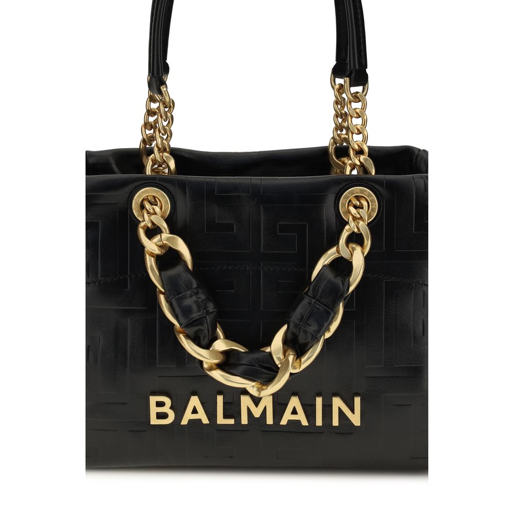 Balmain Black Calf Leather Shoulder Bag