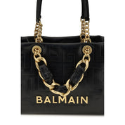 Balmain Black Calf Leather Shoulder Bag