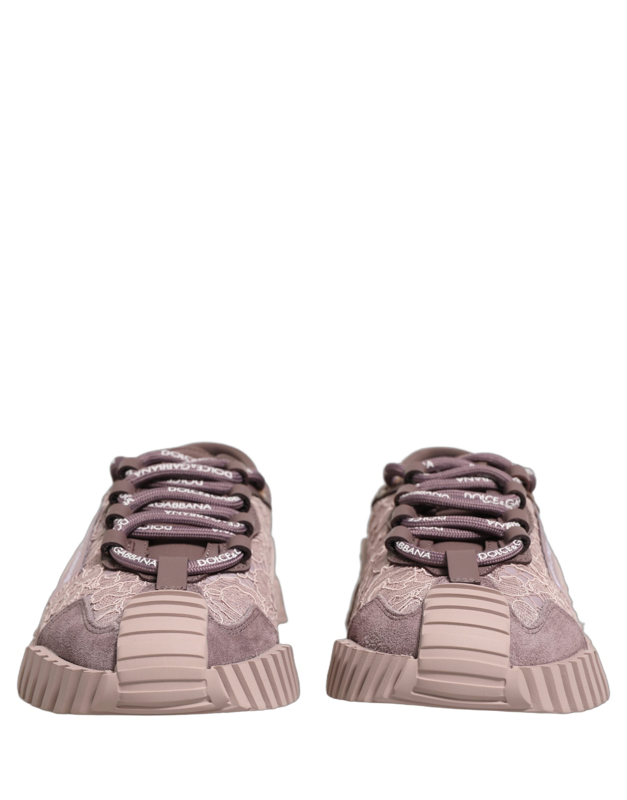 Dolce & Gabbana Pink Mixed-Material NS1 Low Top Sneakers