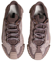 Dolce & Gabbana Pink Mixed-Material NS1 Low Top Sneakers