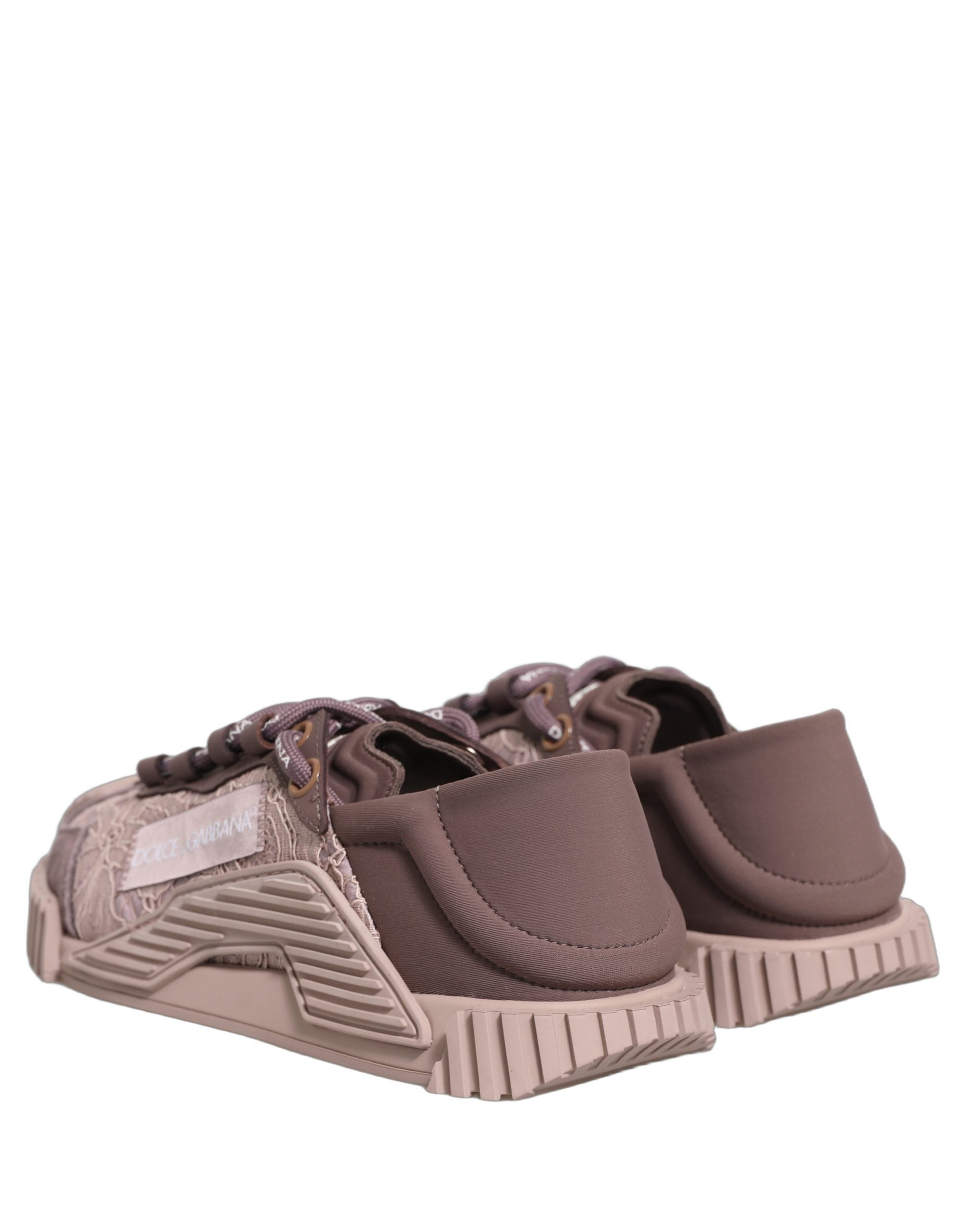 Dolce & Gabbana Pink Mixed-Material NS1 Low Top Sneakers