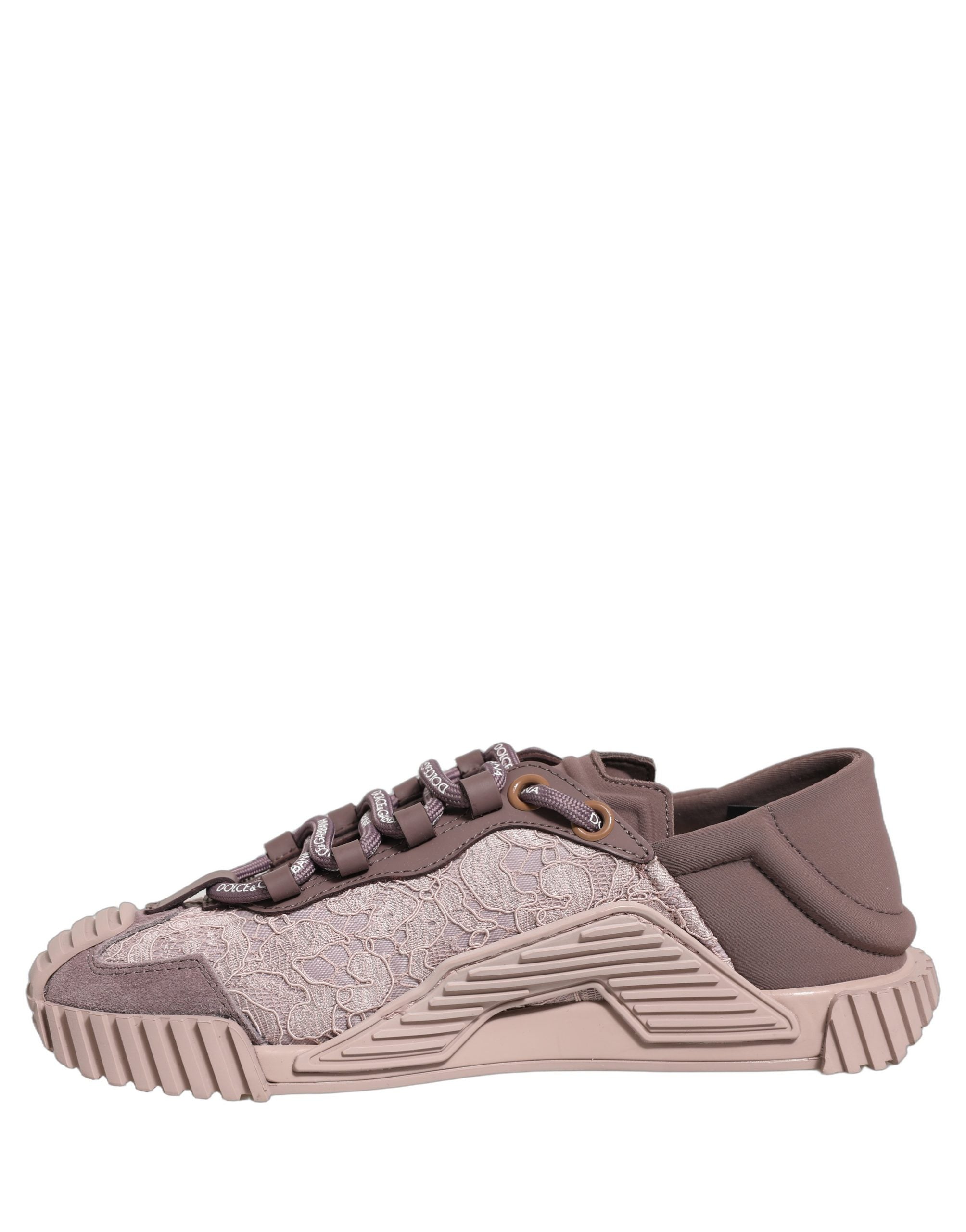 Dolce & Gabbana Pink Mixed-Material NS1 Low Top Sneakers