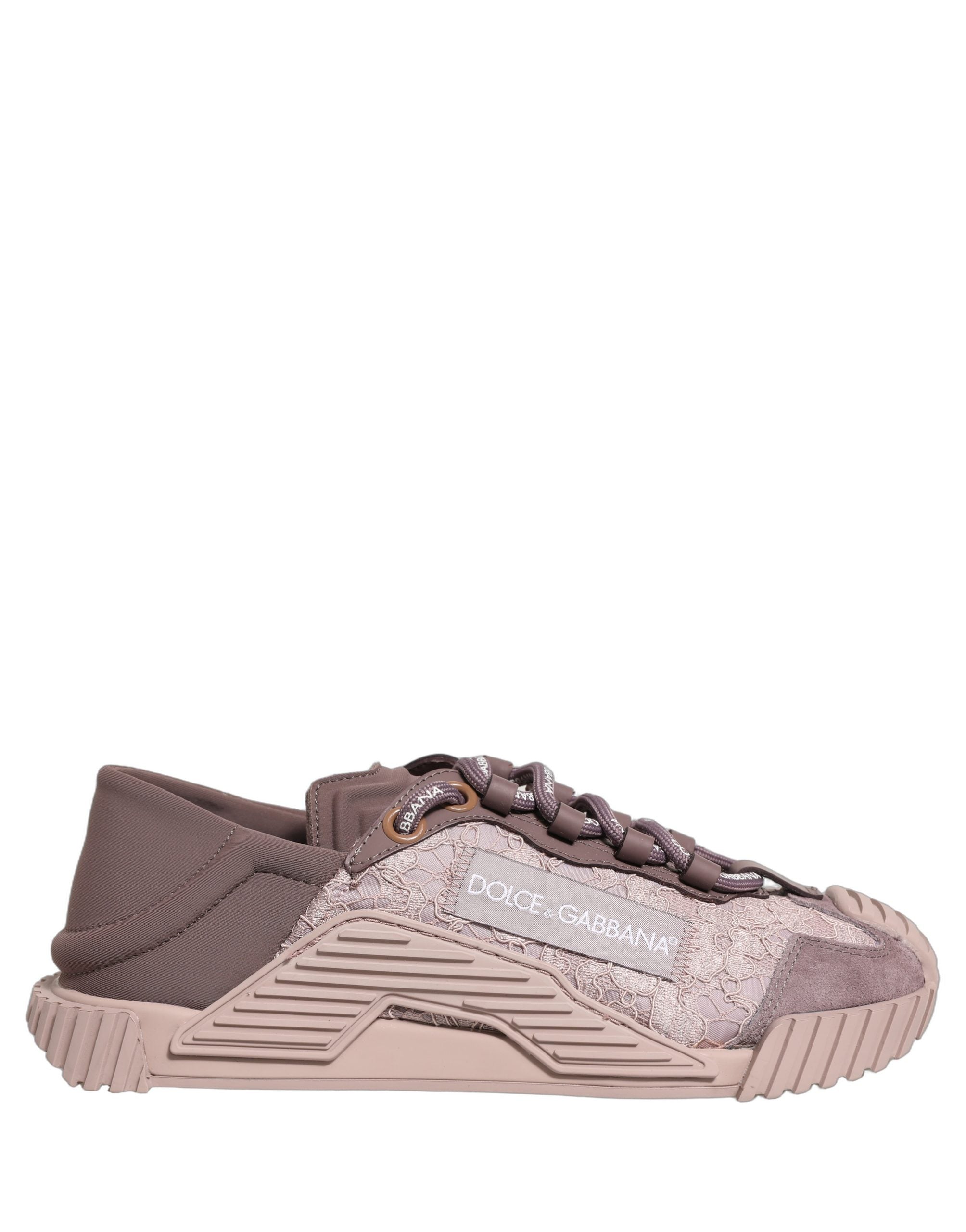 Dolce & Gabbana Pink Mixed-Material NS1 Low Top Sneakers
