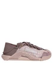 Dolce & Gabbana Pink Mixed-Material NS1 Low Top Sneakers