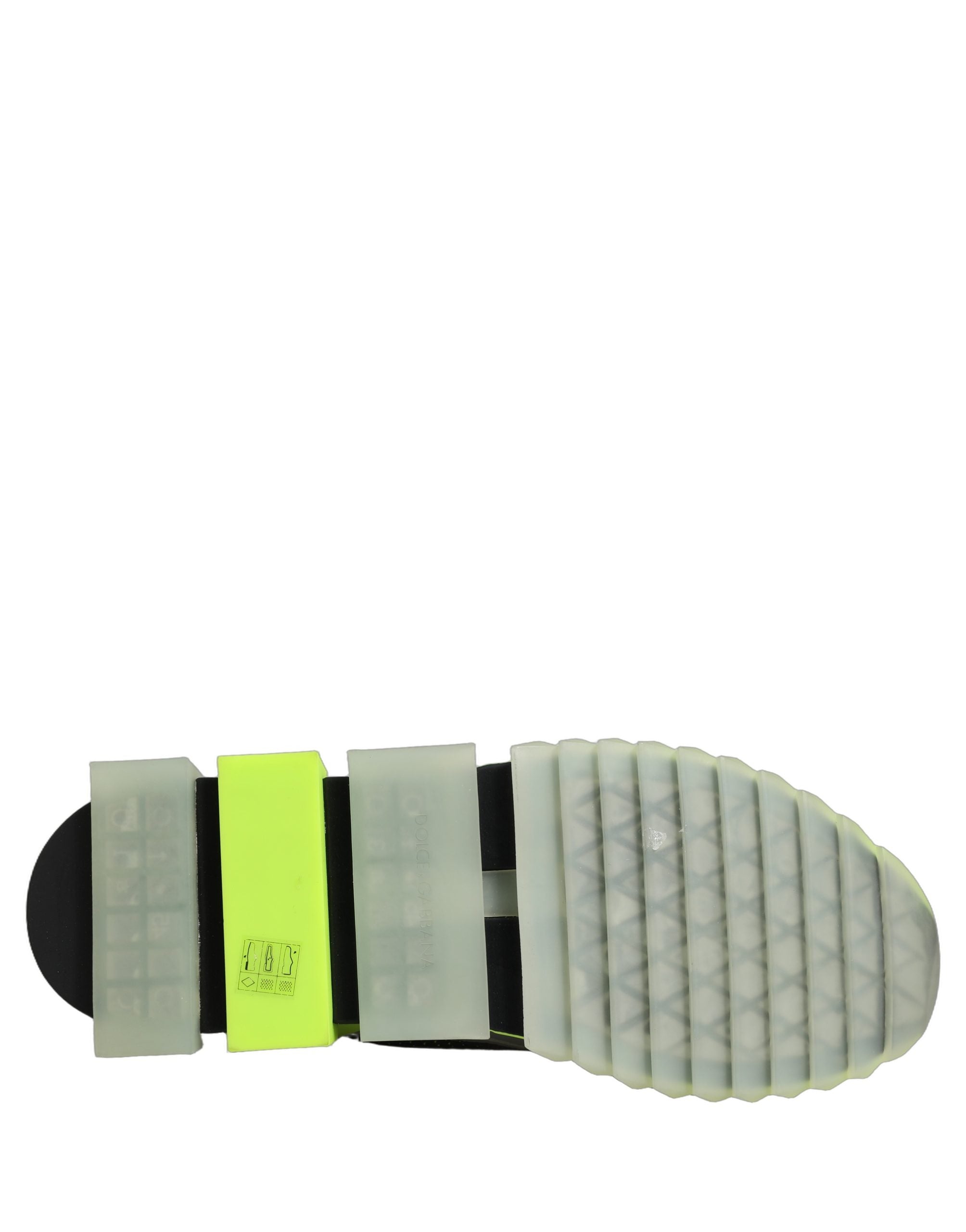 Dolce & Gabbana Black Fluorescent Green Polyester Low Top Sneakers