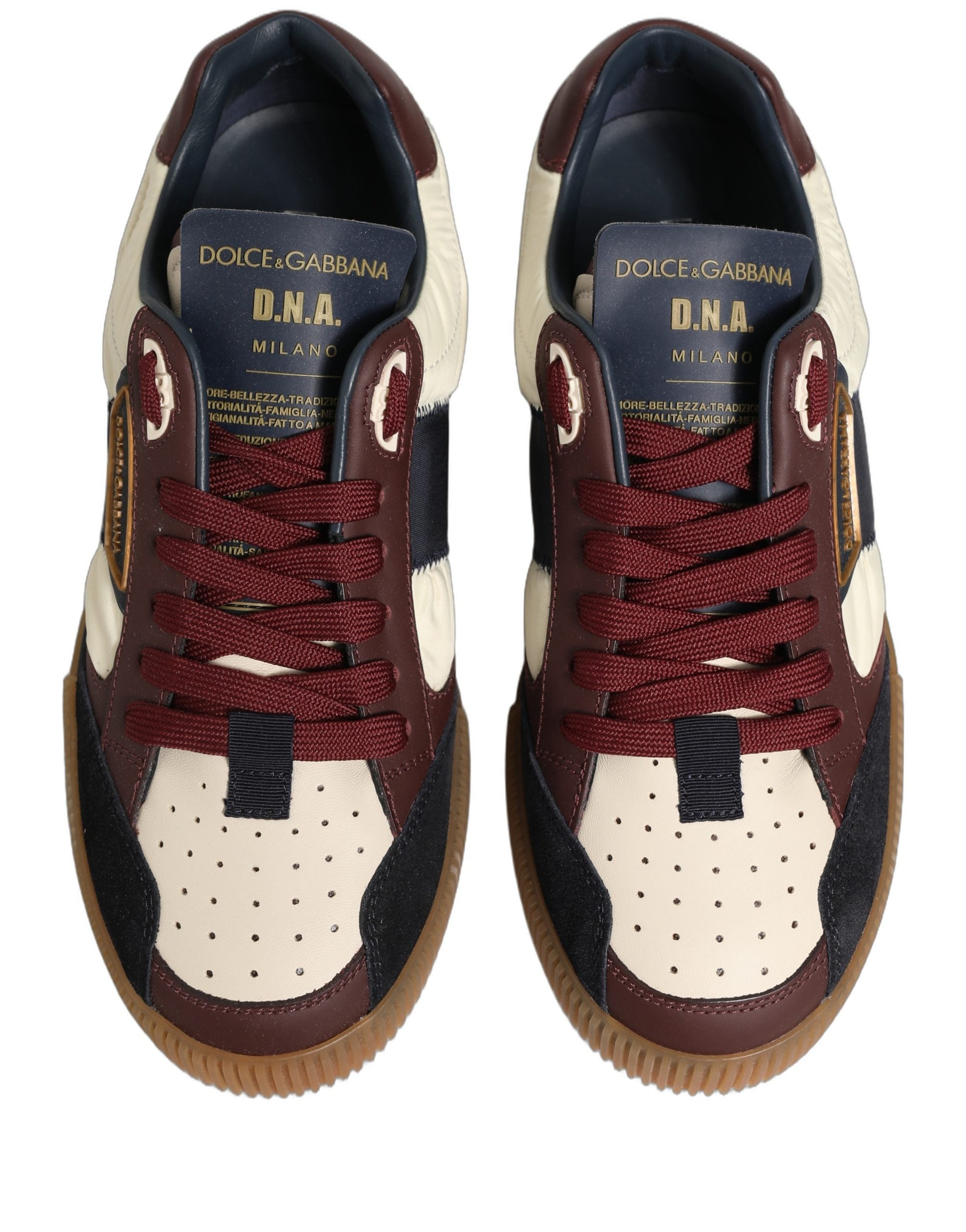 Dolce & Gabbana Multicolor Calf Leather Low Top Sneakers