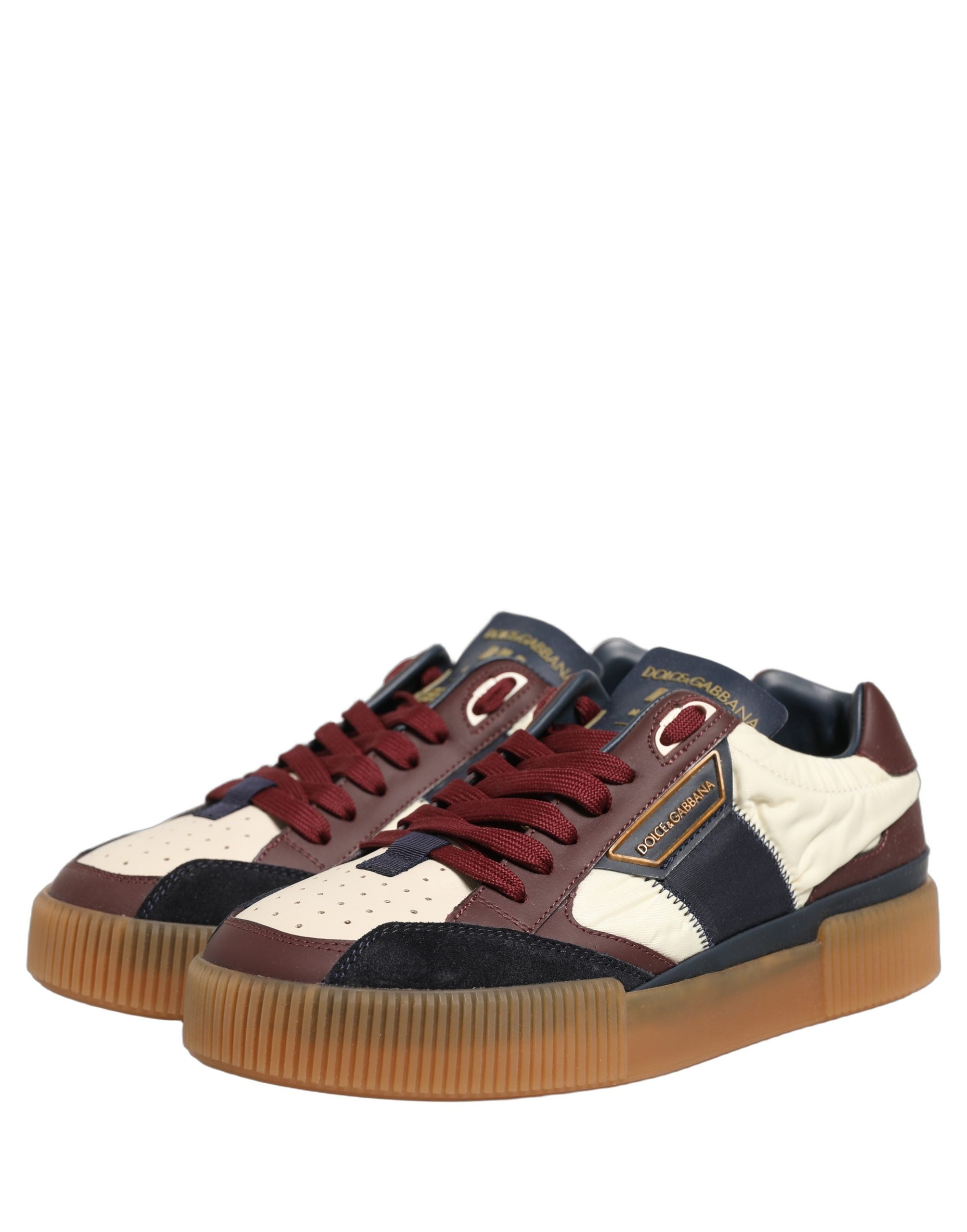 Dolce & Gabbana Multicolor Calf Leather Low Top Sneakers