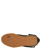 Dolce & Gabbana Black Felt and Leather Low-Top Sneakers