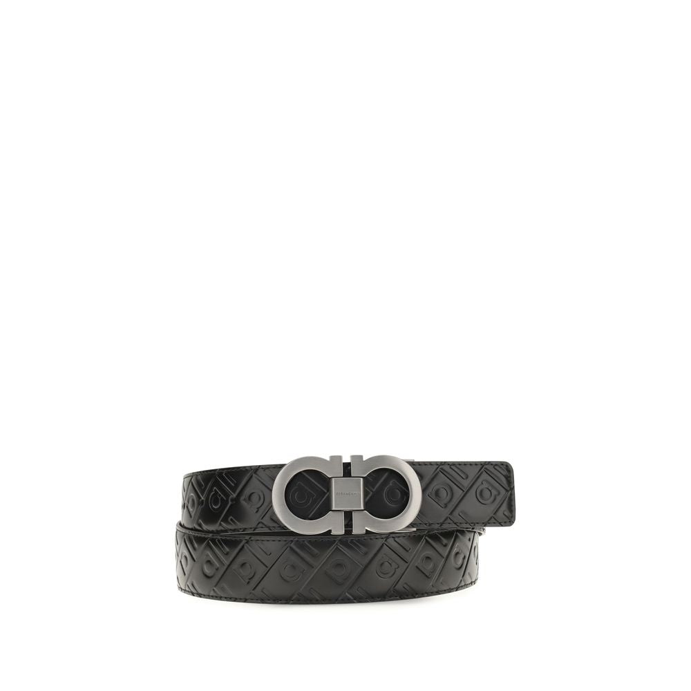 Ferragamo Black Calf Leather Regular Belt