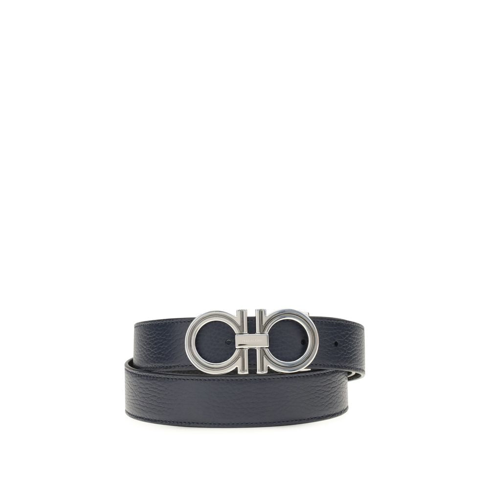 Ferragamo Blue Calf Leather Belt