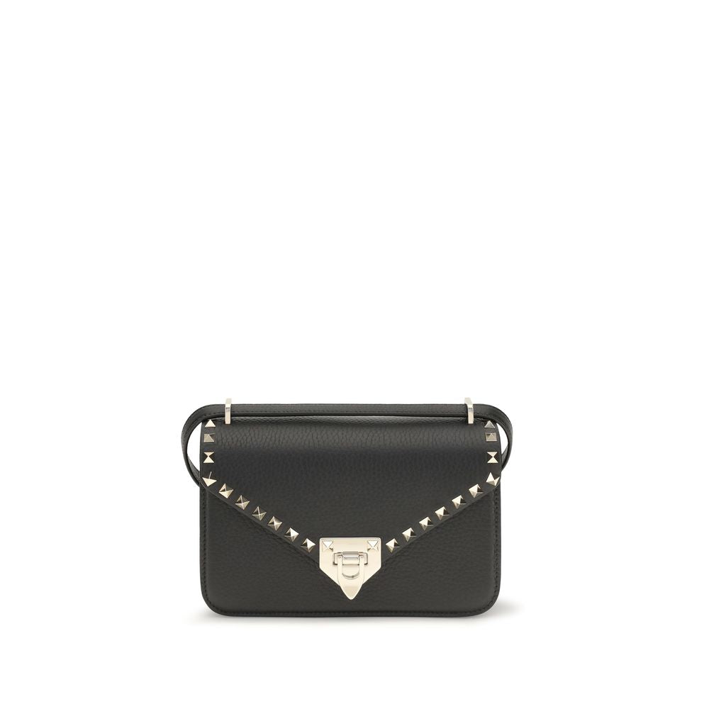 Valentino Garavani Black Calf Leather Shoulder Bag
