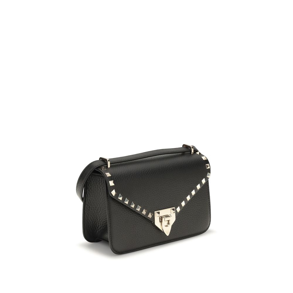 Valentino Garavani Black Calf Leather Shoulder Bag