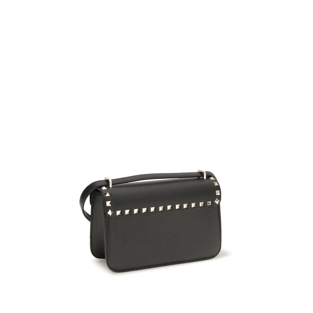 Valentino Garavani Black Calf Leather Shoulder Bag