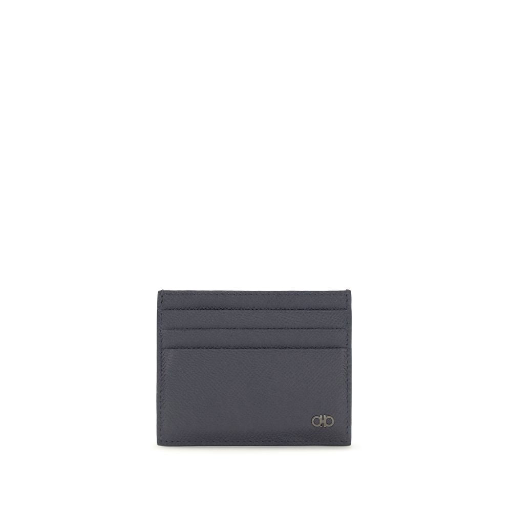 Ferragamo Blue Calf Leather Card Holder