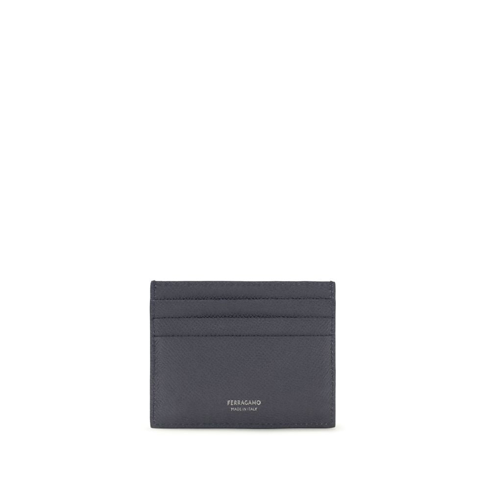 Ferragamo Blue Calf Leather Card Holder