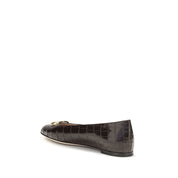 Valentino Garavani Brown Calf Leather Ballet Flats