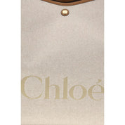 Chloé Beige Cotton Jacquard Canvas Shoulder Bag