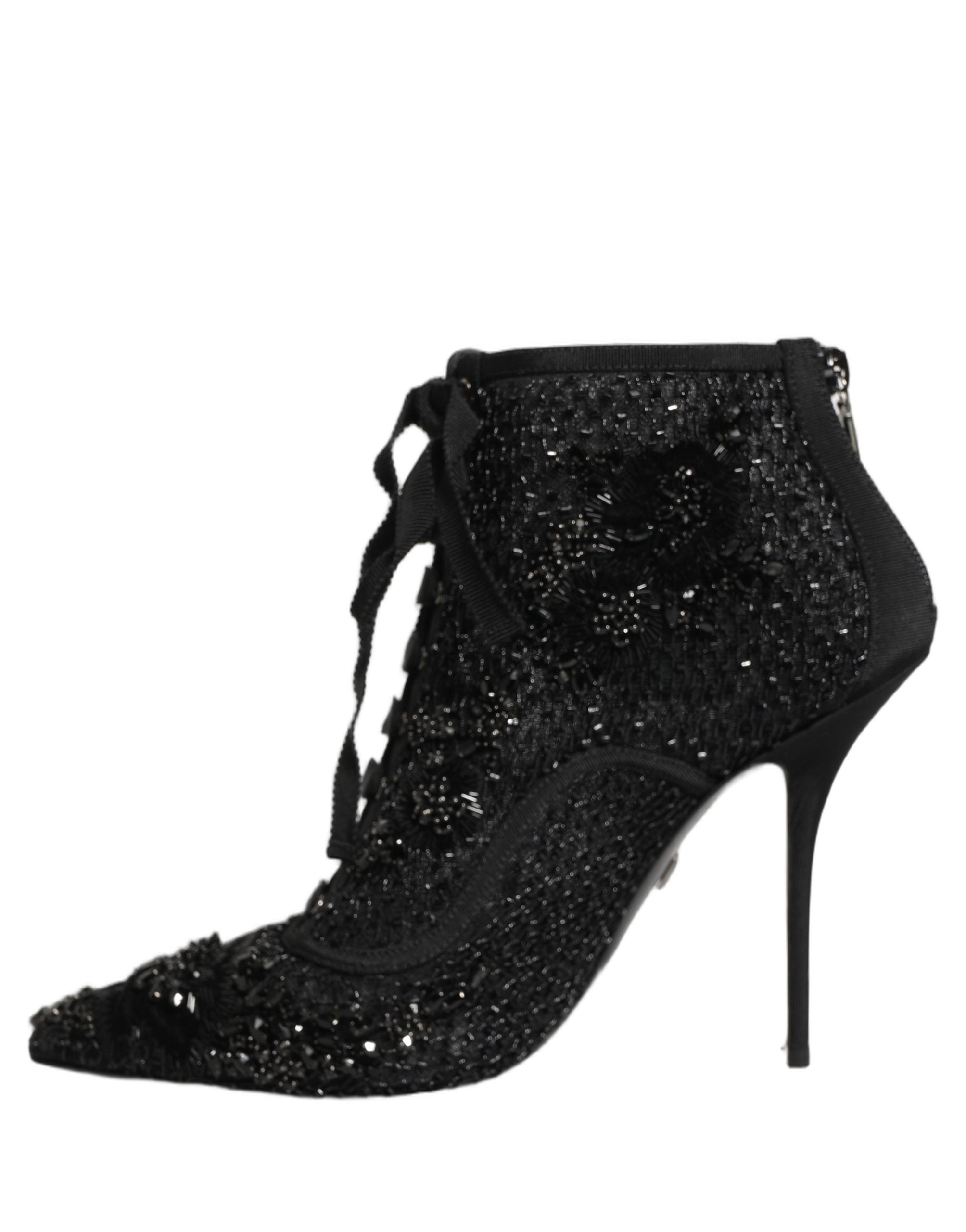 Dolce & Gabbana Black Mesh Ankle Boots