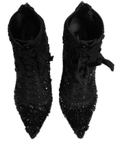Dolce & Gabbana Black Mesh Ankle Boots