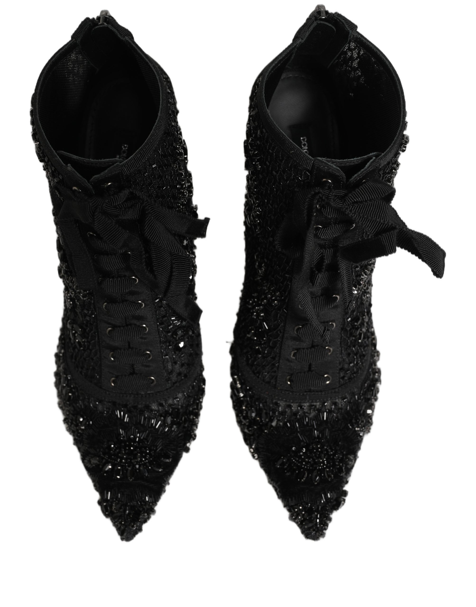 Dolce & Gabbana Black Mesh Ankle Boots