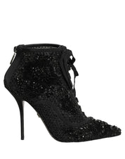 Dolce & Gabbana Black Mesh Ankle Boots