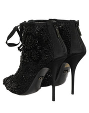 Dolce & Gabbana Black Mesh Ankle Boots