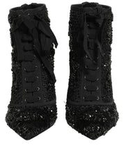 Dolce & Gabbana Black Mesh Ankle Boots