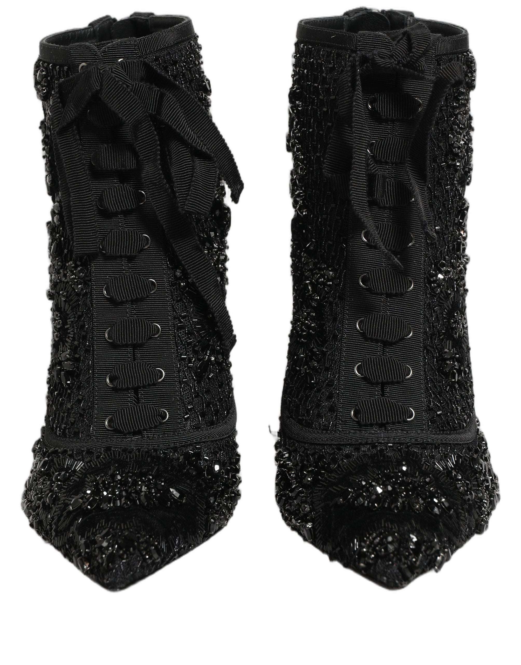 Dolce & Gabbana Black Mesh Ankle Boots