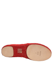 Dolce & Gabbana Red Lace Espadrille Flats