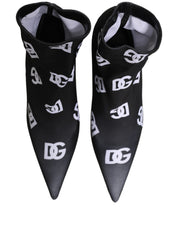 Dolce & Gabbana Black Stretch Fabric Ankle Boots