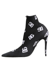 Dolce & Gabbana Black Stretch Fabric Ankle Boots
